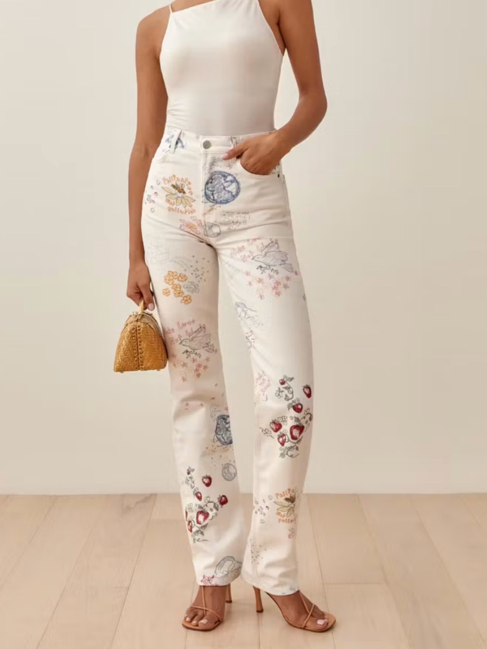 Reformation Cynthia Doodle Straight Leg Jeans